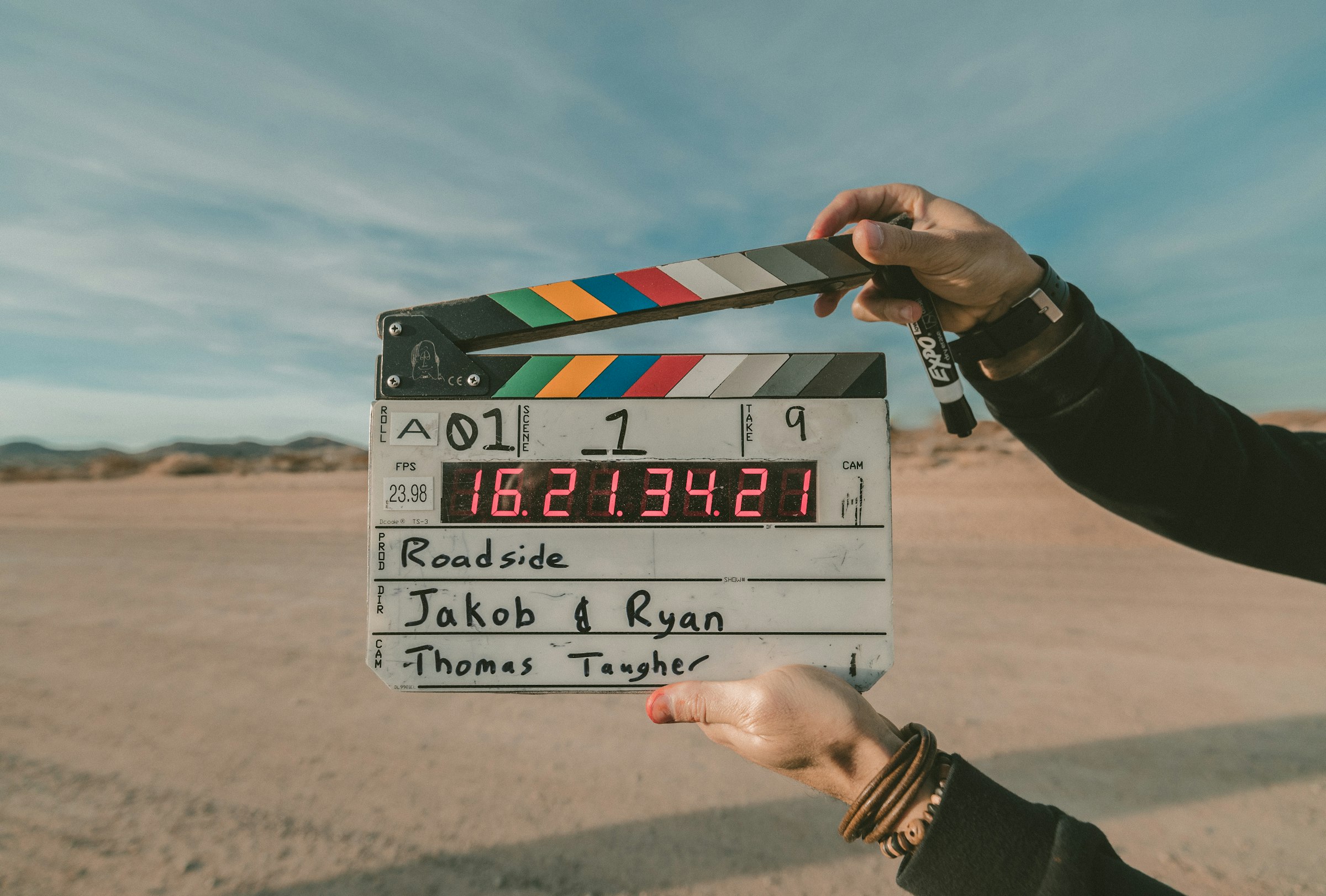 Film camera on an audiovisual shoot